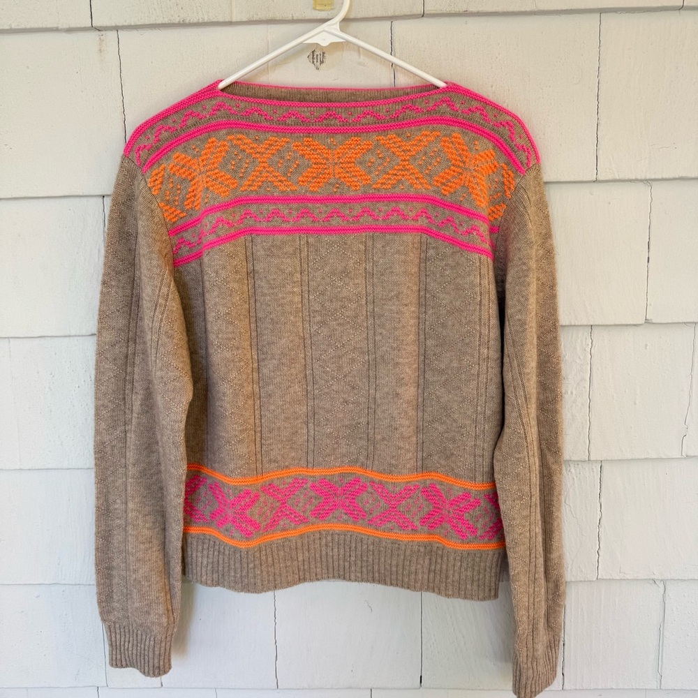 Jumper 1234 Greek Cashmere Wool Guernsey in Organic Light Brown size 2(6)